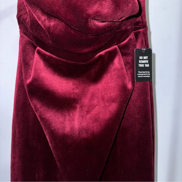 Express Red Velvet Sweetheart Neck Strapless Midi Sheath Dress Size XS NWT! - Picture 5 of 11